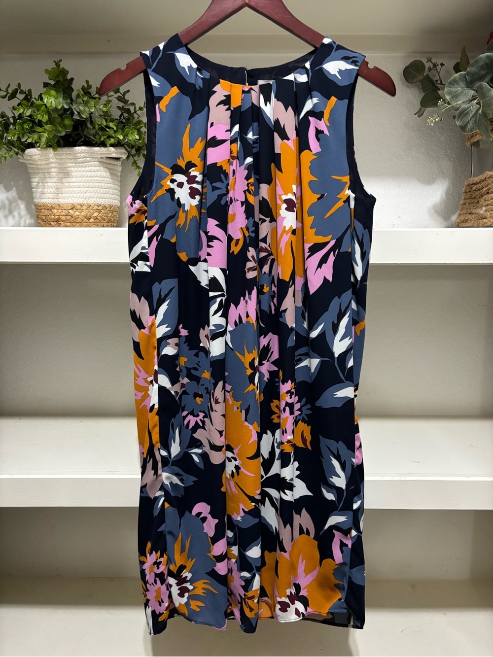 H&M Floral Sleeveless Dress - Navy, Pink & Mustard